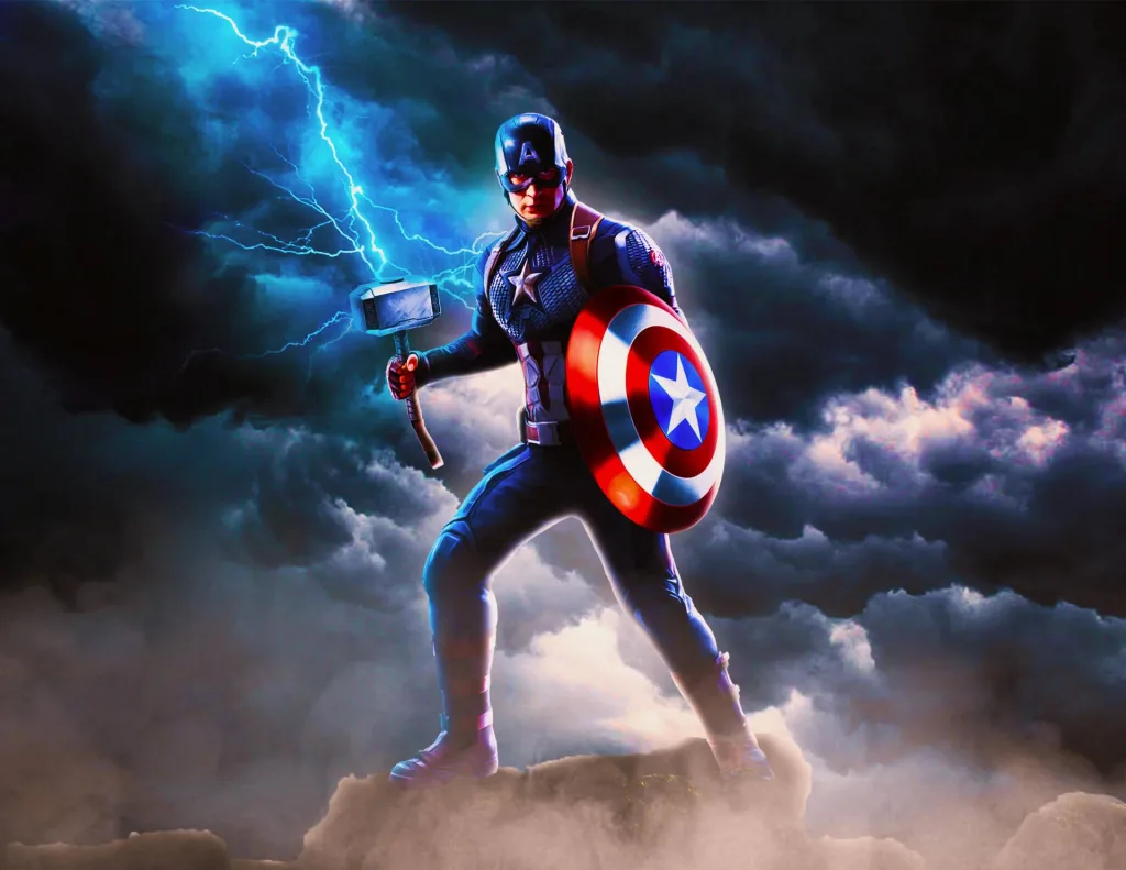 Captain America's iconic shield with a dramatic backdrop, featuring little-known facts about the legendary weapon.